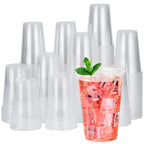 RACETOP 500 pack 9 oz Disposable Plastic Cups, Clear Plastic Cups Tumblers, Disposable Cups Bulk, Transparent for Wedding, Thanksgiving, Birthday, Halloween, Christmas Party