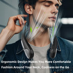 Portable Neck Fan, Personal Wearable Bladeless Fan, 6000mAh USB Rechargeable, 360° Airflow, LED Display, 4-Speeds, Hands Free Fan for Outdoor Indoor, Birthday Gifts for Men Women Dad Mom (Black)
