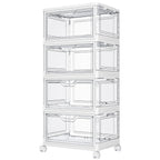 Kmiectse Clear Storage Bins with Lids - 4 Tier 23qt Plastic Stackable Bins