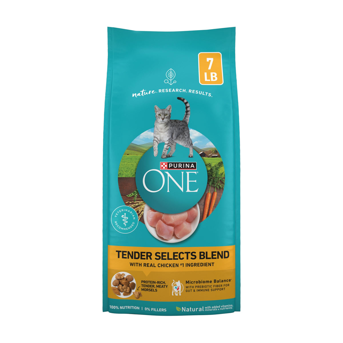 Purina ONE Tender Selects Dry Cat Food, Chicken, 7 lb Bag