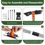 Garden Hoe & Weed Puller Tool with Long Handle, 60 Inch,Manual Weed Remover Tool, 3-in-1 Weed Rake & Grabber & Pruning Shears, Dandelion Gardenia Heavy Duty Uprooting Tool for Yard, Lawn and Garden
