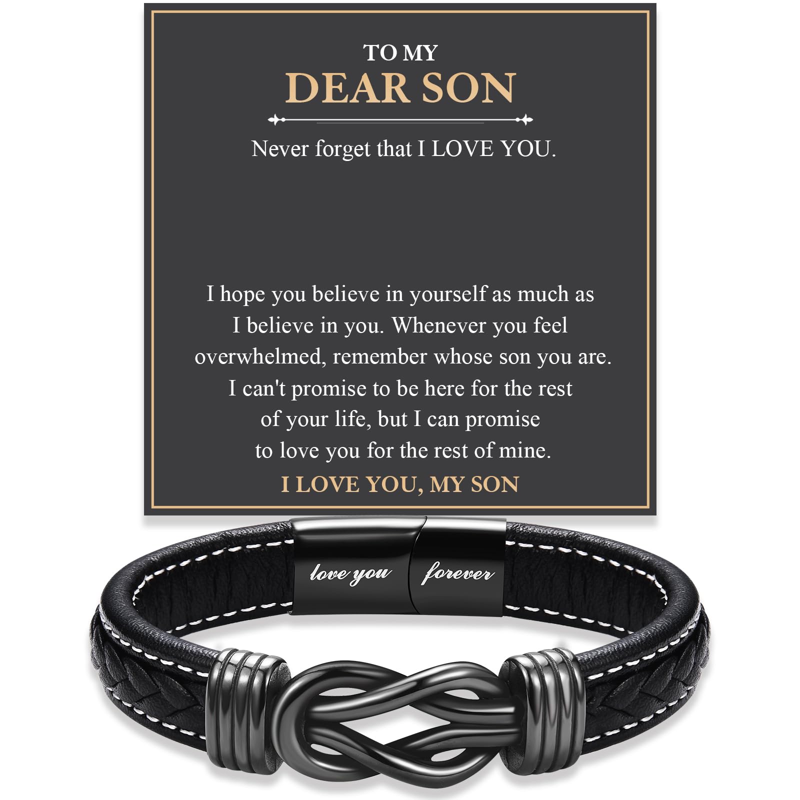 FIEEFX To My Son Bracelet Gifts from Dad Mom