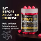 Nutravita NSF Certified Creatine Gummy - Creatine Monohydrate Gummies for Men & Women-5g of Creatine Monohydrate per Serving - Sugar Free,Vegan, Cherry Flavor, 120 Count