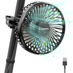 Tonree Grow Tent Fan, 5.5" Greenhouse Clip Fan with Brushless Motor and Non-Slip Clamp, Strong Airflow and Low Noise, 360° Tilt, Easy Mount for Plant Hydroponics Circulation Cooling Ventilation Shed