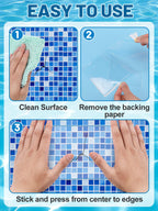Aulock 20pcs Self-Adhesive Underwater Pool Liner Repair Patch - 4in x 7.8in Clear PVC Vinyl Patch Kit for In-Ground or Above Ground Pools Inflatable Swimming Pools