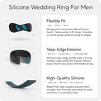 Rinfit Silicone Wedding Band for Men, Infinity - Pack C, Size 10