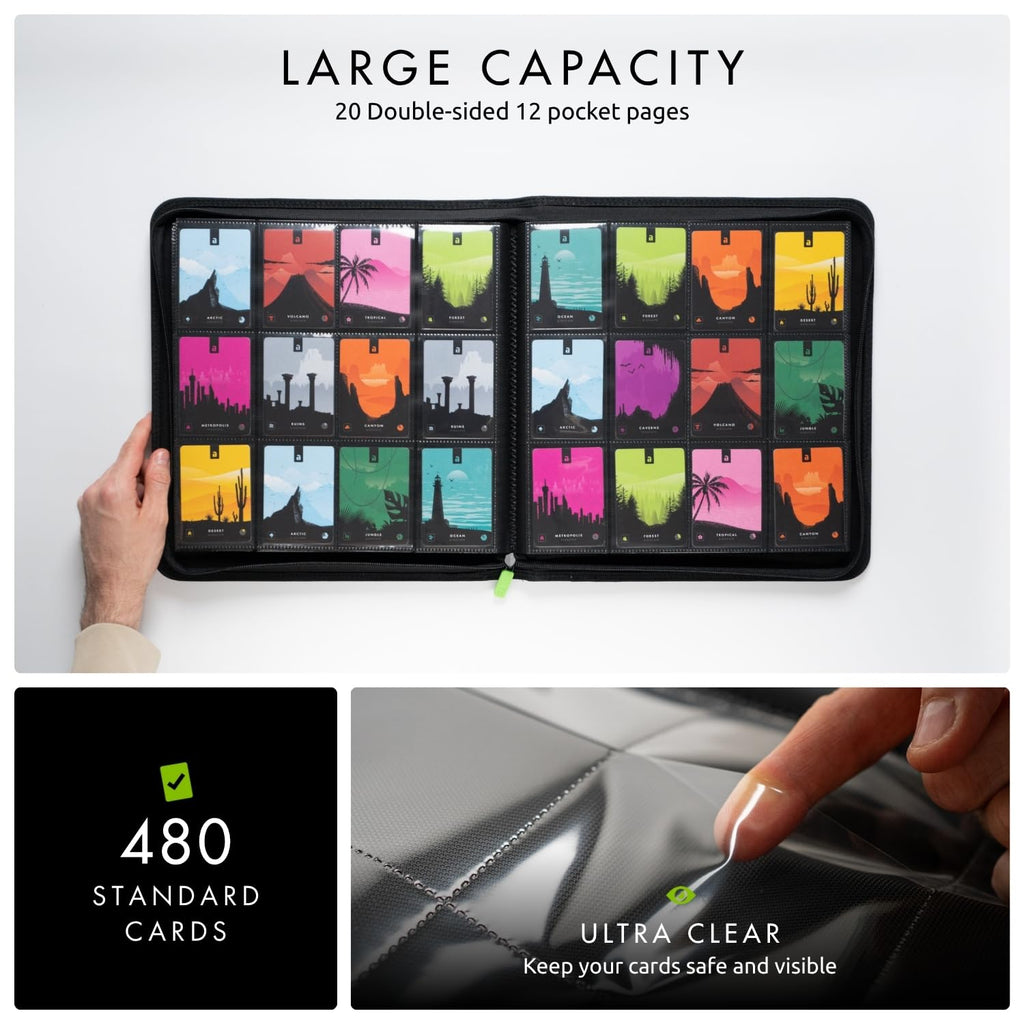 Vault X 12 Pocket Zip Trading Card Binder 480 Cards Exo-Tec (Black)