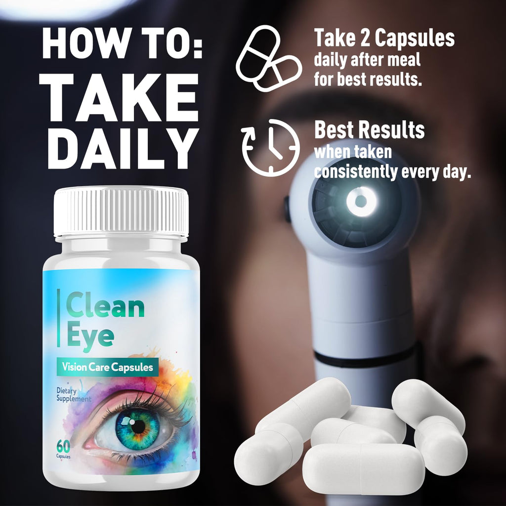 (5 Pack) Clean Eye Vision Care Capsules, CleanEye Pills with All Natural Ingredients, Advanced Clean Eye Vision Support Supplement with Max Strength Vitamins for Optimal Health (300 Capsules)