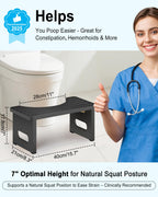 Yose Toilet Stool Foldable, 7 Inch Poop Stool for Bathroom, Toilet Stool Squat Adult, Thickened Bamboo Potty Stool with 400lb Support & Non-Slip Pads, for Better Bowel Health