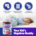 Dr. Moritz Kids Magnesium Gummies, No Sugar Added and Non-GMO Magnesium Supplement, Calm Kids Chewables with Blueberry Flavor, 60 Gummies