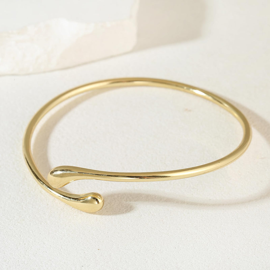 TRWWELL 8PCS Gold Arm Cuff Jewelry for Women Upper Arm Band Cuff Bangle Bracelets Adjustable Minimalist Armband Armlet Set