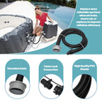 spa replacement parts,Lay Z Spa Hot Tub Air Inflate Inflation Hose Pipe Tube P6931,Fits Coleman, Intex, Bestway & Lay Z Spa Hot Tub, Black Saluspa Hot Tub Replacement Parts with Connecting Nut