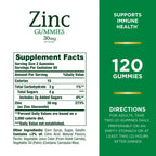 Nature’s Bounty Zinc Gummies, Immune Support Gummies, Supports Skin & Antioxidant Health, Mixed Berry, 30mg, 120 Count (Pack of 3)