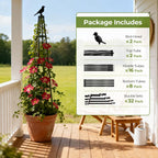 MQHUAYU 2 Pack Garden Trellis for Climbing Plants Outdoors,65Inch Cucumber Trellis Garden Obelisk Trellis Rustproof Plants Support with Adjustable Heights for Indoor Potted Plants, Vines, Vegetables