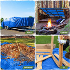 RUGGED RHINO Heavy Duty Waterproof Tarp, 10x20, UV and Tear Resistant Cover with Reinforced Grommets and Corners, Outdoor Multipurpose Tarps for Camping, Patio, Garden, Car & Roof, 5 Mil, 1 Pack, Blue