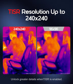 Flagfront Thermal Camera, 240 x 240 TISR Resolution, -4°F to 1022°F Temp Range, 25Hz Infrared Camera with Temperature Alarm, 50°FOV Handheld Thermal Imaging Camera