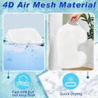 Tinideya 2 Pcs Hot Tub Booster Seat for Adults with Suction Cups and 4 Pcs Hot Tub Sponge Air Mesh Portable 15 x 12 x 5 Inch Seats Washable Inflatable Accessories for Spa Cushion(White)