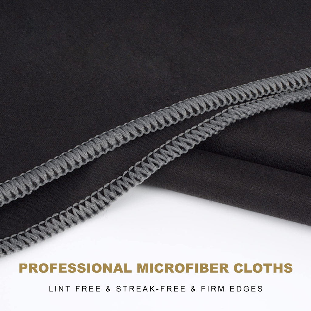 SINLAND Microfiber Glass Polishing Cloths Large Size Thick Lintless Drying Towels for Wine Glasses Stemware Dishes Stainless Appliances 20 Inch X 25 Inch Pack of 4 Black