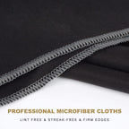 SINLAND Microfiber Glass Polishing Cloths Large Size Thick Lintless Drying Towels for Wine Glasses Stemware Dishes Stainless Appliances 20 Inch X 25 Inch Pack of 4 Black