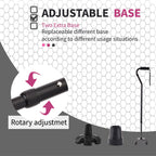 LIXIANG Walking Cane 3 in1 - Adjustable Lightweight Walking Sticks from 29-37 Inches,Balancing Mobility Aid for Men and Women