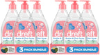 Dreft Bottle and Dish Soap | Made to Clean Baby Bottles,Sippy Cups,Pacifiers,Breast Pumps,& More | Gently Removes Milk Film & Odors-| Plant Based,Fragrance Free Dish Soap-| 18 Fl Oz,(Pack of 6)