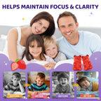 Saffron Gummies for Kids & Adults, 20-in-1 Saffron Supplements with 88.5mg Saffron Extract, B6, B12, C, D3, Magnesium for Calm, Focus, Nerve, Sugar Free, Vegan, Non-GMO - Strawberry Flavor, 60 Counts