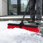 24" Push Broom with 63" Long Handle, Heavy Duty Broom for Floor Sweeping, Stiff Bristles Broom Brush for Workshop, Garage, Concrete, Patio and Deck