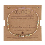KELITCH Women Strand Bracelets Seed Bead Thin Rope Friendship Bracelets Handmade Adjustable Jewelry F