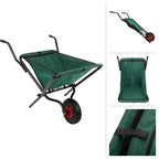 Pure Garden Folding Wheelbarrow with 80lb Capacity, Green