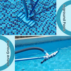 POOLWHALE Professional 1-1/2-Inch x 36-Feet Swimming Pool Vacuum Hoses and Weighted Rotatable Handle Vacuum Head with Wheels, Perfect for Above Ground and Inground Pools
