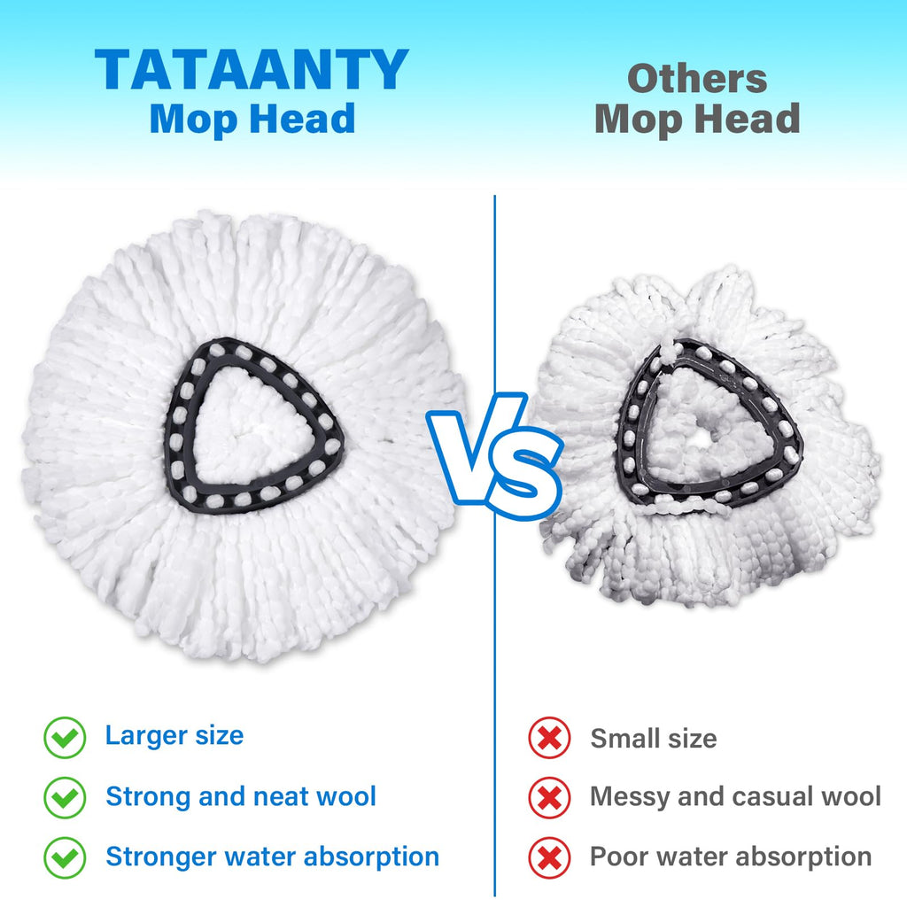 Tataanty Mop Head Replacement for O Cedar: Mop Replace Head Easy Wring Spin Mop for 1 Tank System - Heads Replacements Easy to Clean Replaceable Mop Head Machine Washable (9 Pack)