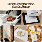 YRYM HT White Kraft Butcher Paper Roll 18 x 2100 Inch (176 Ft) Food Grade Unbleached Unwaxed Uncoated for Texas BBQ Brisket Smoking, Meat Wrapping, Sublimation, Flower Wrapping & Home Storage