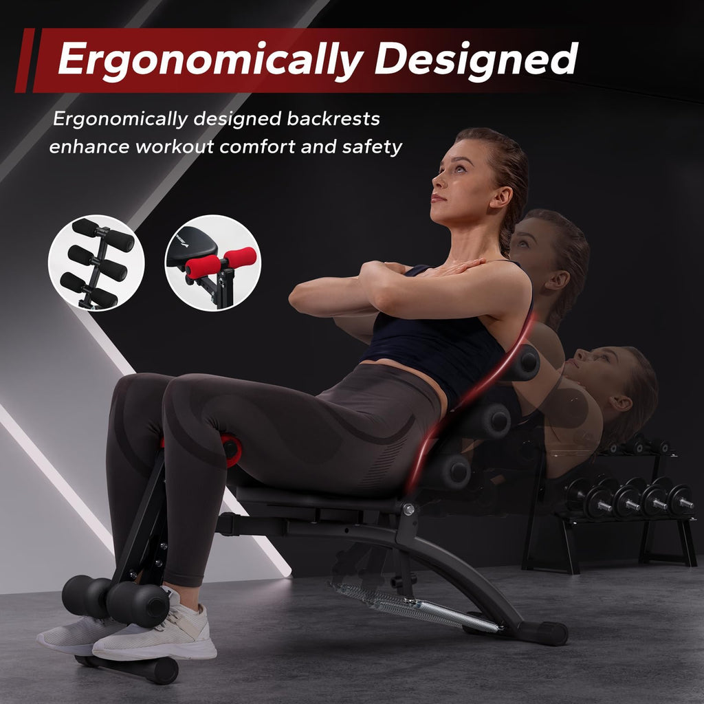 MERACH Ab Machine, Multi-Functional Adjustable Ab Trainer, Ab Workout Bench for Home Gym, Sit Up Machine for Abdominal, Exercise Chair for Full Body Workout