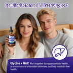 HOLLEGEND Liposomal Glycine Supplements for Sleep, 1.5/3g Glycine Liquid Drops with Magnesium, L-Theanine & L-Serine | Plus NAC & L-Alanine for Liver & Cellular Health, Vegan, Blueberry, 2 Fl Oz