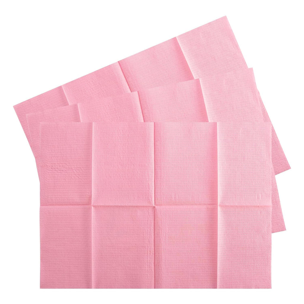 MAQIHAN 75pcs Dental Bibs Disposable - Pink Dentist Bib for Nail, Tattoo