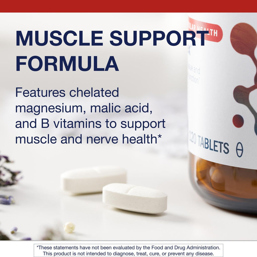 Metagenics Fibroplex - Magnesium, Malic Acid & B Vitamins for Neuromuscular, Bone, Heart & Stress Support* - Chelated Minerals, Non-GMO, Gluten-Free, Vegetarian - GMP Certified Facility - 120 Tablets