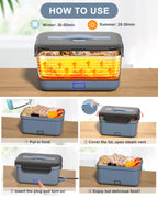 Electric Lunch Box Food Heater, New 100W Portable Food Warmer, Heated Lunch Box for Adults Car/Home with 1.8L Removable Stainless Steel Container, Christmas White Elephant Gifts, 12V/24V/110V/220V