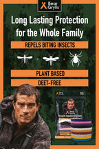 Bear Grylls Mosquito Repellent Bracelets | DEET-Free | 10 Pack
