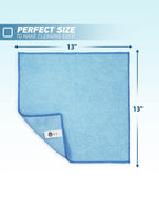 WEAWE Microfiber Cleaning Cloth-24Pcs (13x13 inch) Ultra Soft Highly Absorbent Rags for Housekeeping-Machine Wash (Blue)