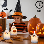Wondise Halloween Flameless Candles with 6hrs Timer Spooky Ghost