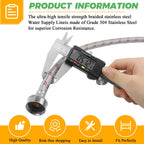 4ft Premium Stainless Steel Washing Machine Hoses Burst Proof 2 Pack by Techecook - Hot and Cold Water Supply Hoses for ALL Washer - 10 YEARS WARRANTY