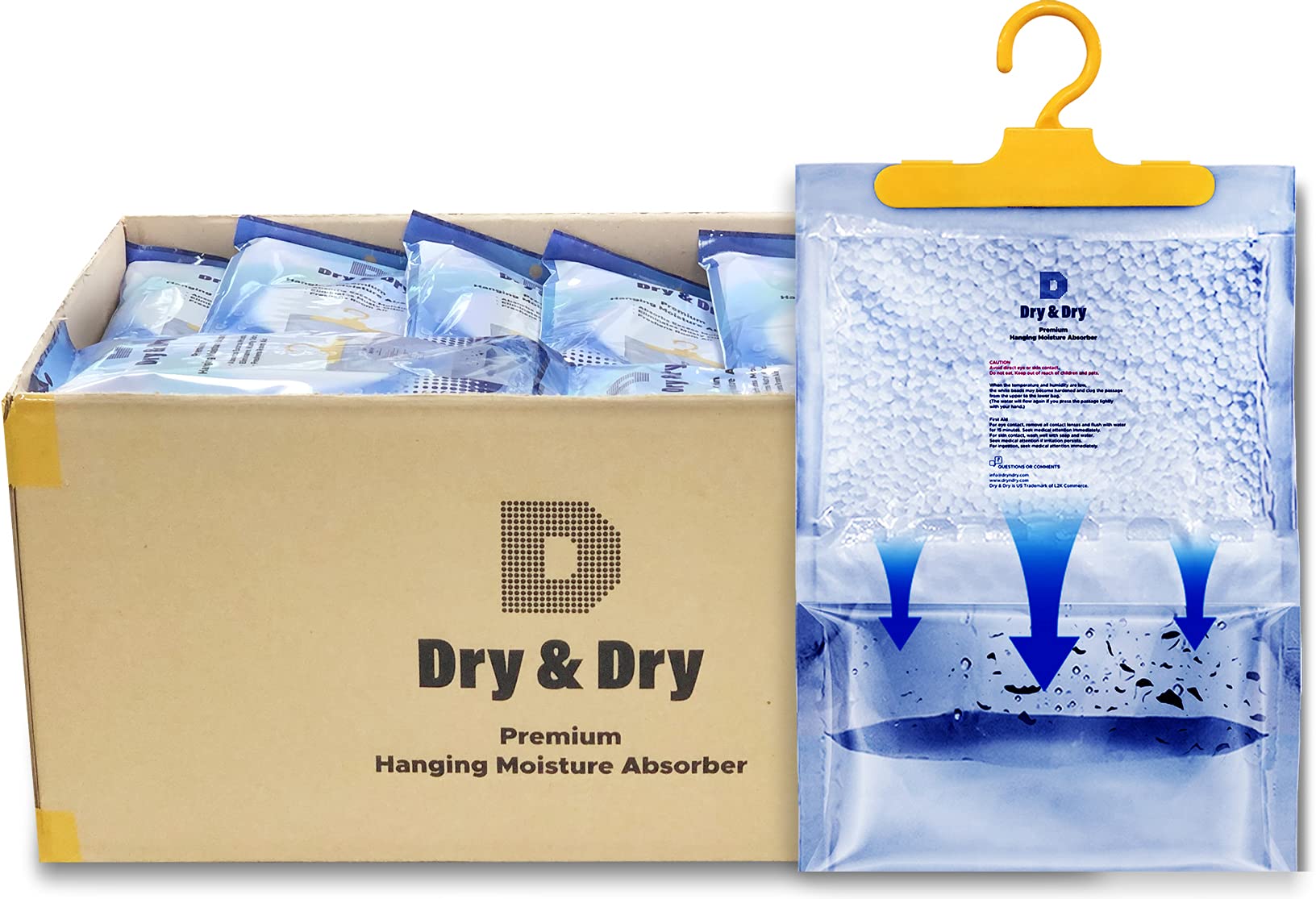 Dry & Dry 46 Packs [Net 14 Oz/Pack] Moisture Absorbers for Home, Basement & Bedroom - Small Dehumidifiers