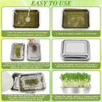 Picowe Stainless Steel Sprouting Trays Seed Sprouting Kit with Stainless Steel Mesh Tray Seed Starter Tray Seed Sprouting Kit (3pack, 10.4 x 7.7inch)