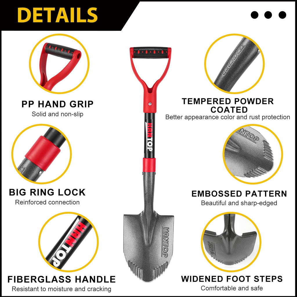 HANTOP Sharp Blade Mini Shovel Garden Small Digging Shovels Spade 28 inches
