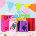 BLEWINDZ 32Pcs 10.6" Medium Gift Bags with Tissues, Paper Party Favor Bags with Handles, Rainbow Goodie Bag for Birthday, Wedding, Party Supplies