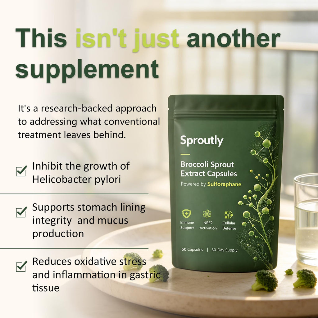 Keravive Hair Sproutly Broccoli Sprout Extract Capsules | with Glucoraphanin & Myrosinase, Sulforaphane Precursor Support with Mustard Seed Extract & Vitamin C | Vegan Non-GMO | 60 Capsules