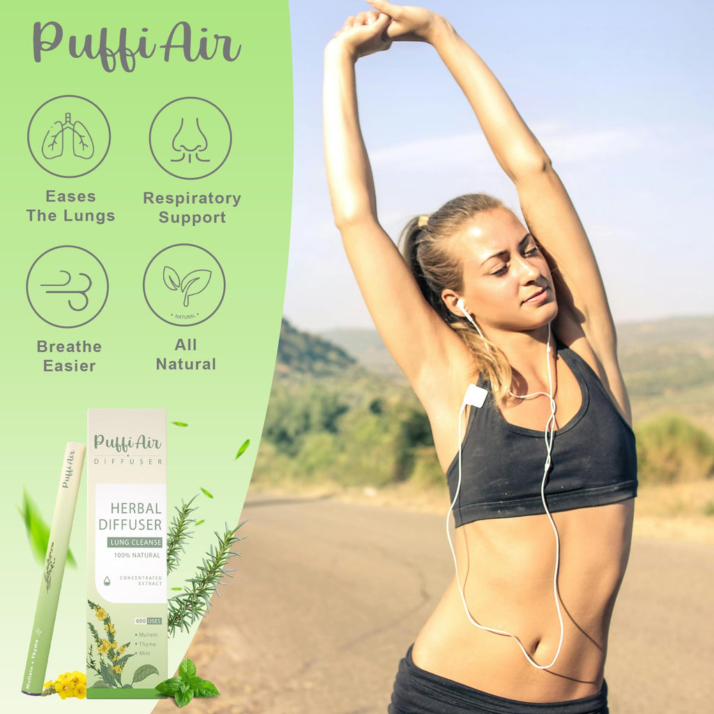 PUFFIAIR Inner Balance Duo Herbal Diffuser Pen Set | Mullein Cleanse Inspired Blend for Daily Reset | Green Purple | 2 Count