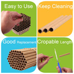 URATOT 200 Pieces Mason Bee Tubes, 6 Inches, Brown Kraft Paper, Bee Houses, Refill Tubes
