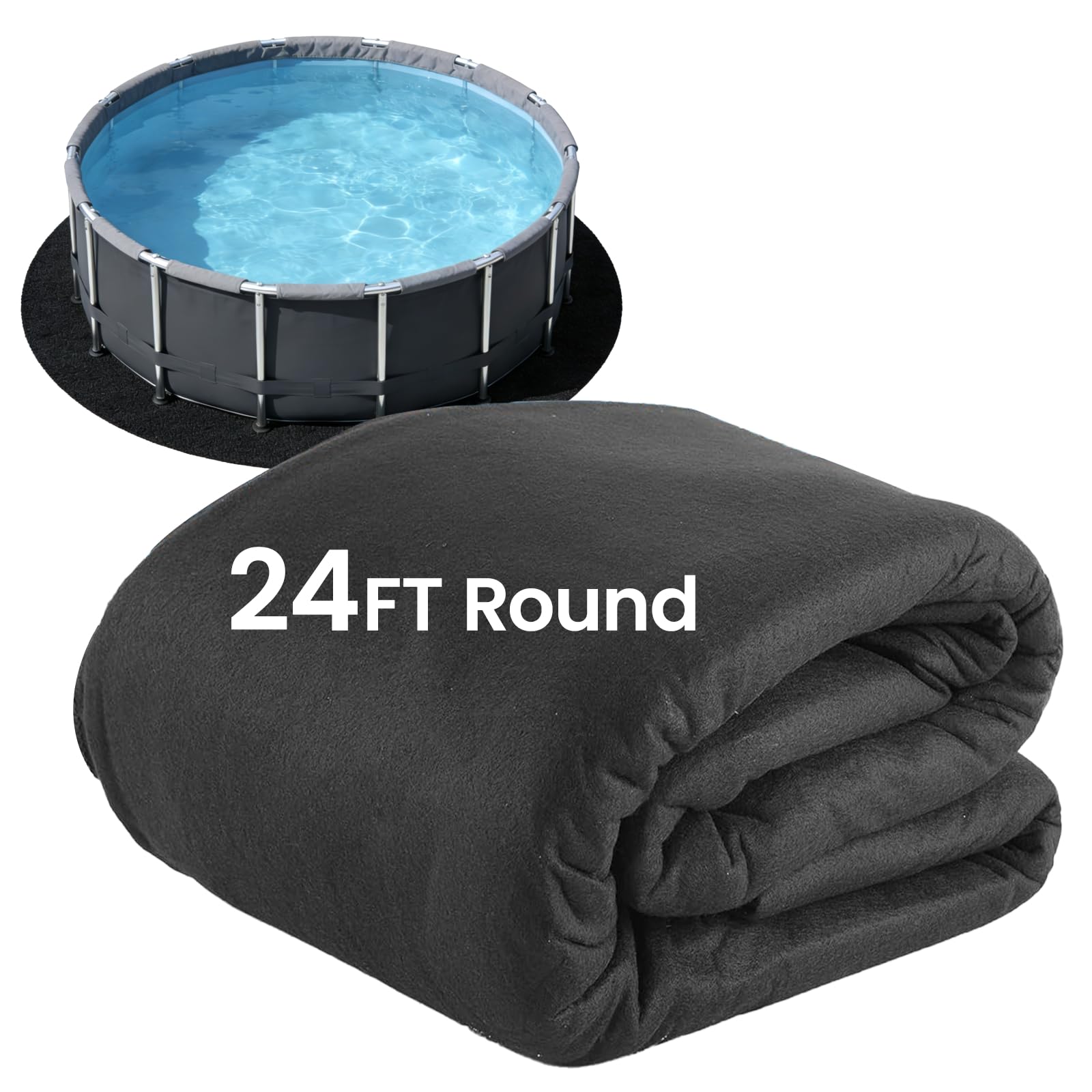 Poolvio 24-Foot Round Above Ground Pool Liner Pad, Geotextile Under Padding, Extends Liner Life, Puncture & Weed Barrier