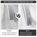 FoamJoy AC Window Seal Kit with Adhesive - 4Pcs Gray Foam Insulation Strips 2"x1"x6.5Ft,Air Conditioner Foam for Window Units, Energy Saving & Dustproof